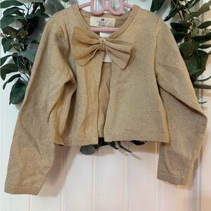 🔶 H&M Gold Glittery Bow Cardigan